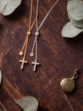 Cross Drop Necklace — Gold Or Silver Layered Pendant